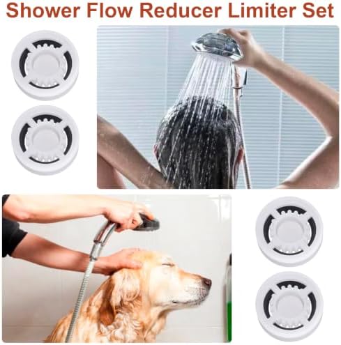Isslly4Pcs Shower Flow Restrictor, White Water Flow Reducer Control Value