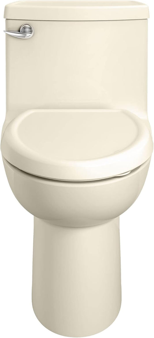 American Standard 2403128.021 Compact Cadet 3, One-Piece Toilet with Slow-Close Seat, Elongated Front, Left-Hand Flush, Bone, 1.28 gpf
