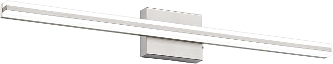 SOLFART Vanity Lights for Bathroom Brush Nickel Modern 32 Inches Bathroom Light Fixtures 5CCT LED Wall Lights