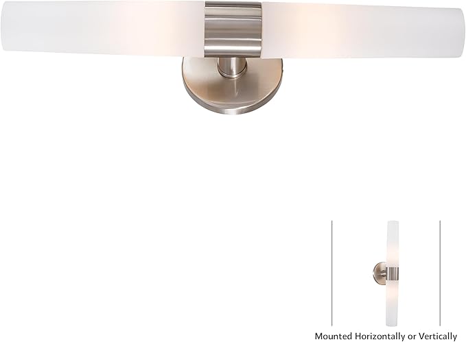 GEORGE KOVACS P5042-084 Saber Vanity Bath Light, 2-Light, 120 Total Watts, 4.75-in H x 20-in W, Brushed Nickel