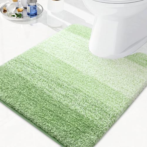 Arotive Microfiber Bathroom Rugs, Soft Absorbent Contour Toilet Rugs, 24x20