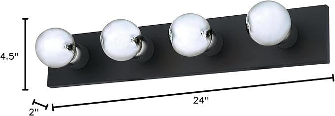 Westinghouse 6117600 Traditional Four-Light Indoor Vanity Light Fixture, Matte Black