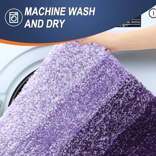 OLANLY Micorfiber Bathroom Rug Set 2 Piece, 30"x20"+24"x16"