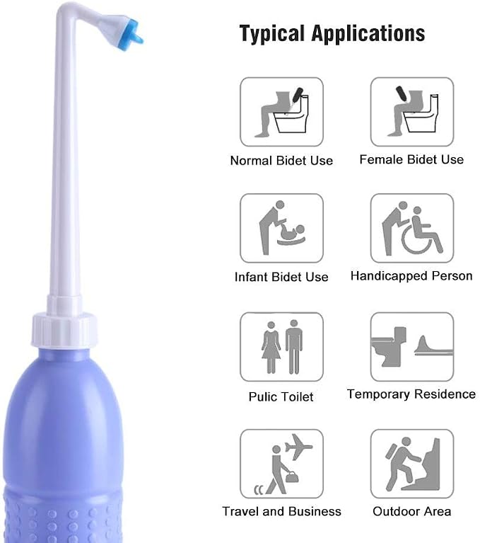 Portable Bidet 600ml Travel Bidet Plastic EVA Bottle Personal Hygiene Bidets Cleaning Device