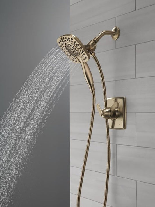Delta Ashlyn 17 Series Dual-Function Shower Faucet Set with In2ition 2-in-1 Dual Shower Head with Handheld Spray, Gold 2-Handle Valve Trim Kit, Champagne Bronze T17264-I-CZ (Valve Not Included)