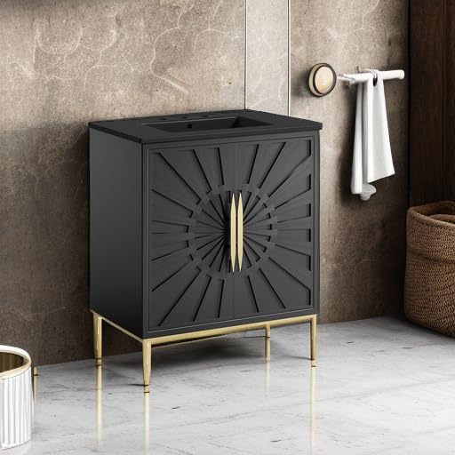 Modway Awaken Bathroom Vanity Cabinet, 30", Black Black