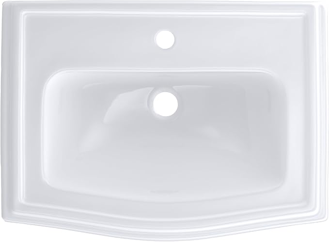 TOTO® Clayton® Rectangular Self-Rimming Drop-In Bathroom Sink for Single Hole Faucets, Cotton White - LT781#01