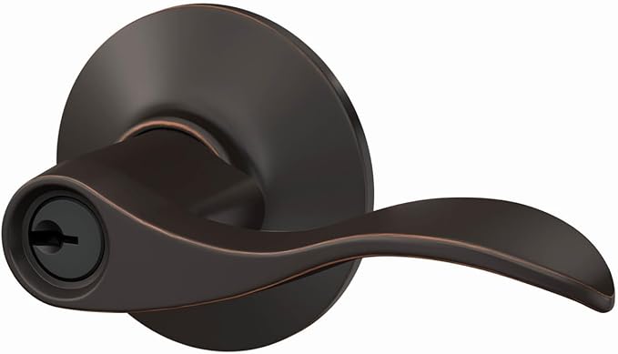 Schlage F51A ACC 716 Accent Door Lever, Keyed Entry Lock, Aged Bronze