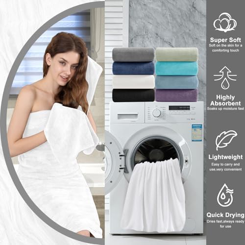 4 Piece Extra Large Bath Towel 35"x70" Oversized Bath Sheet White Bath Towel Set for Bathroom Ultra Soft Cozy Highly Absorbent Quick Dry Bathroom Towel for Spa Gym Hotel,Shower Towel for Daily Use