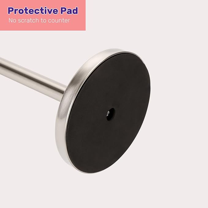 Hand Towel Holder Stand for Bathroom Vanity Countertop SUS304 Stainless Steel T-Shape Free Standing Towel Rack Stand Towel Bar for Bathroom Kitchen (Brushed Nickel)