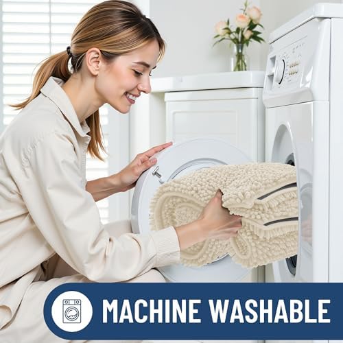Smiry Bathroom Rugs 24X16, Luxury Chenille Extra Soft Absorbent Bath Mat