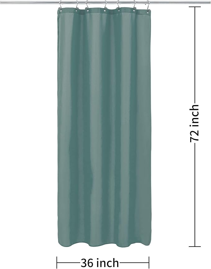 ALYVIA SPRING Stall Waterproof Fabric Shower Curtain or Liner Teal, 36x72 | 2 Magnets, Soft Cloth & Hotel Quality, Machine Washable, Light-Weight, Stall Size