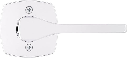 Kwikset Tripoli Dummy Door Handle, Single Sided for Closets, French Double Doors, and Pantry, Polished Chrome Non-Turning Reversible Interior Push/Pull Lever (Pack of 2)
