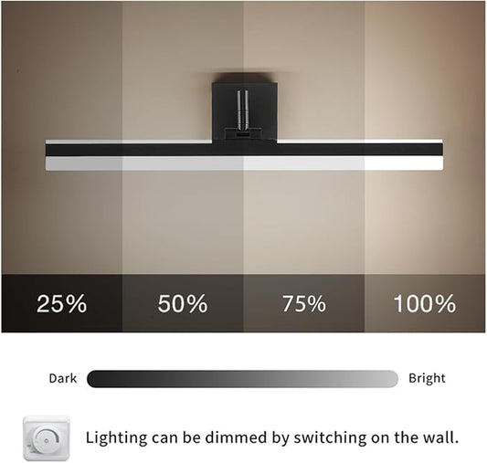 Modern Black Vanity Light Adjustable LED Bathroom Light Fixture Over Mirror Rotatable Vanity Lighting (Black, 23.6IN 4000K Dimmable)