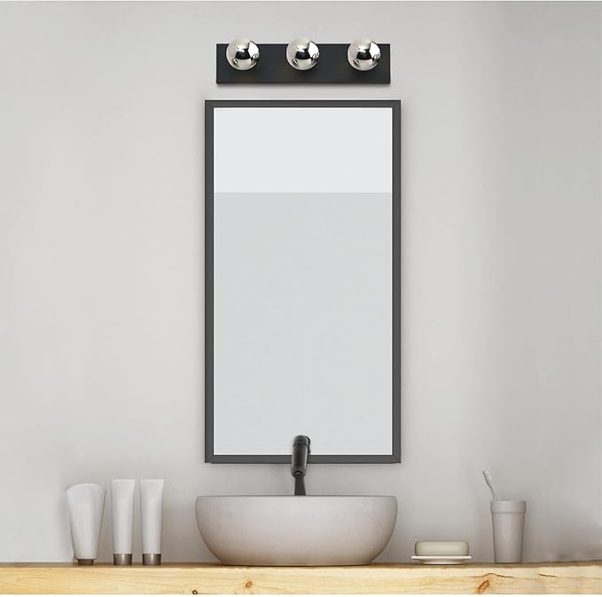 Westinghouse 6117500 Traditional Three-Light Indoor Vanity Light Fixture, Matte Black Finish, No Shades