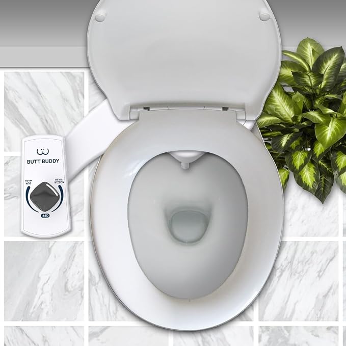 Butt Buddy - Bidet Toilet Seat Attachment & Fresh Water Sprayer (Easy to Install, Universal Fit, No Plumbing or Electricity Required | Self-Cleaning Nozzle, Adjustable Pressure Control, USA Stock)