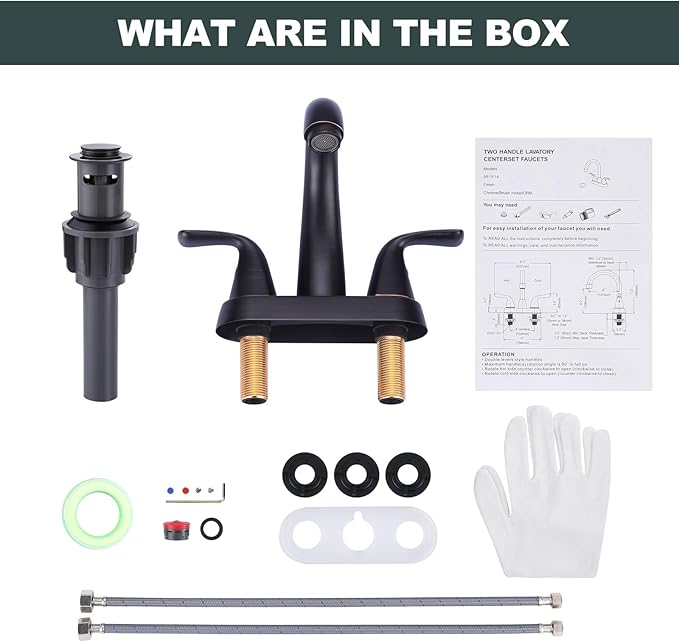 Bathroom Sink Faucet Oil Rubbed Bronze: ALEASHA 4 Inch Centerset Bathroom Faucet, 2-Handle Vanity Sink Faucet with Pop-Up Drain Stopper, RV Lavatory Faucets for Washroom Sink