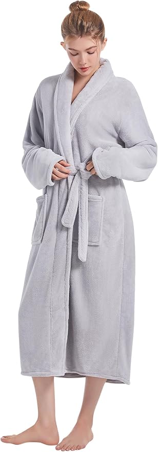 Soft Robe For Women,Warm Plush Bath Robes Female,Spa Towel After Shower Lightweight Long Bathrobe
