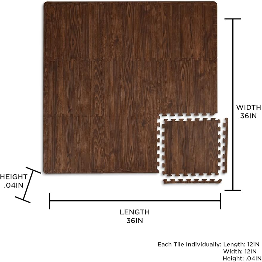 FloorPops Brown Craftsman Interlocking Floor Tiles, FP3593