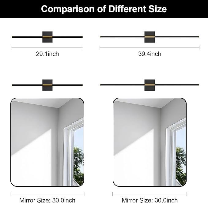 Wall Sconces Set of Two with Remote Control 29.1 in Dimmable Black Gold Battery Operated Wall Lights 350° Ratation 3000K-6000K LED Wireless Rechargeable Sconce for Bathroom Living Room Bedroom