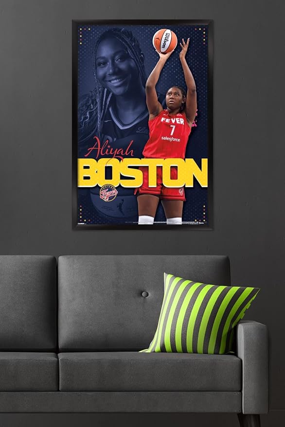 Trends International WNBA Indiana Fever - Aliyah Boston 25 Wall Poster, 34L x 22.4W, Black Framed Version