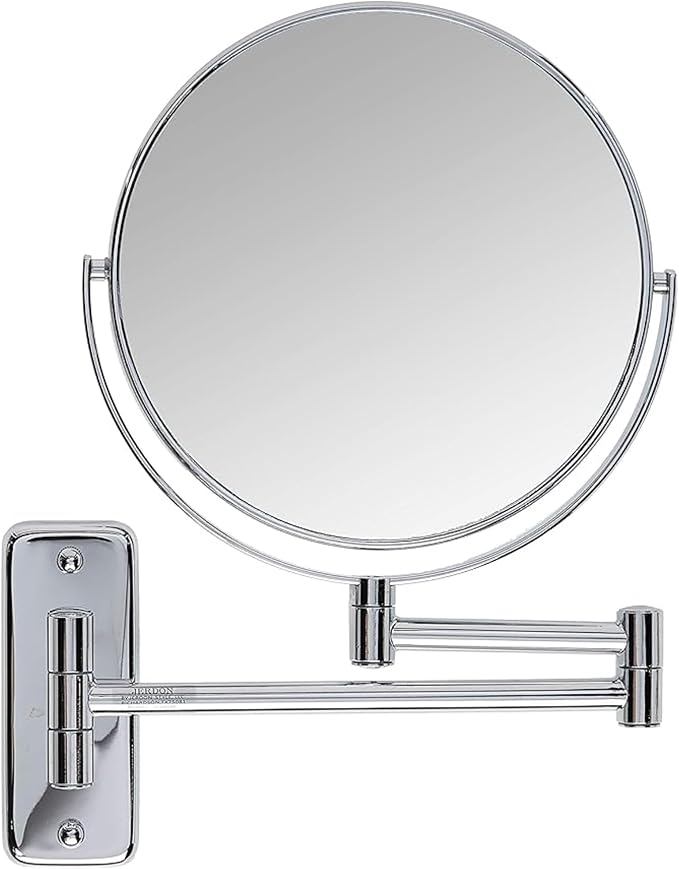 JERDON Wall-Mounted Magnifying Mirror - Bathroom Makeup Mirror with 8X Magnification - 8-Inch Diameter - Chrome Finish - Model JP7808C