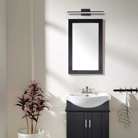 mirrea 24in Modern LED Vanity Light for Bathroom Lighting Dimmable 24w Black Painted (Warm White 3000K)