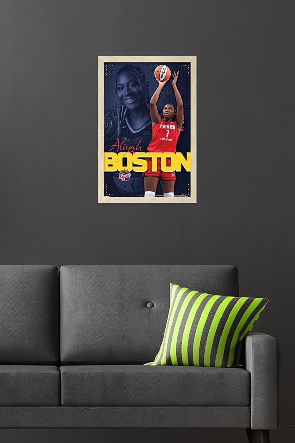 Trends International WNBA Indiana Fever - Aliyah Boston 25 Wall Poster, 22.4L x 14.7W, Blonde Framed Version