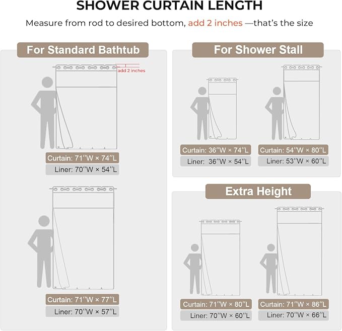 River Dream Linen Textured No Hooks Shower Curtain with Liner,Linen,71x77 | Mesh Top Window,with Snap-in Liner,Heavy Duty Fabric,Quick Dry,Bottom Magnets,Water-Repellent,Washable,Farmhouse Bathroom Set