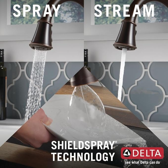 DELTA FAUCET Trinsic 3-Setting Matte Black Shower System Including Black Shower Head, Handheld Shower Handle, Shower Diverter and Shower Valve/Trim Kit, Matte Black