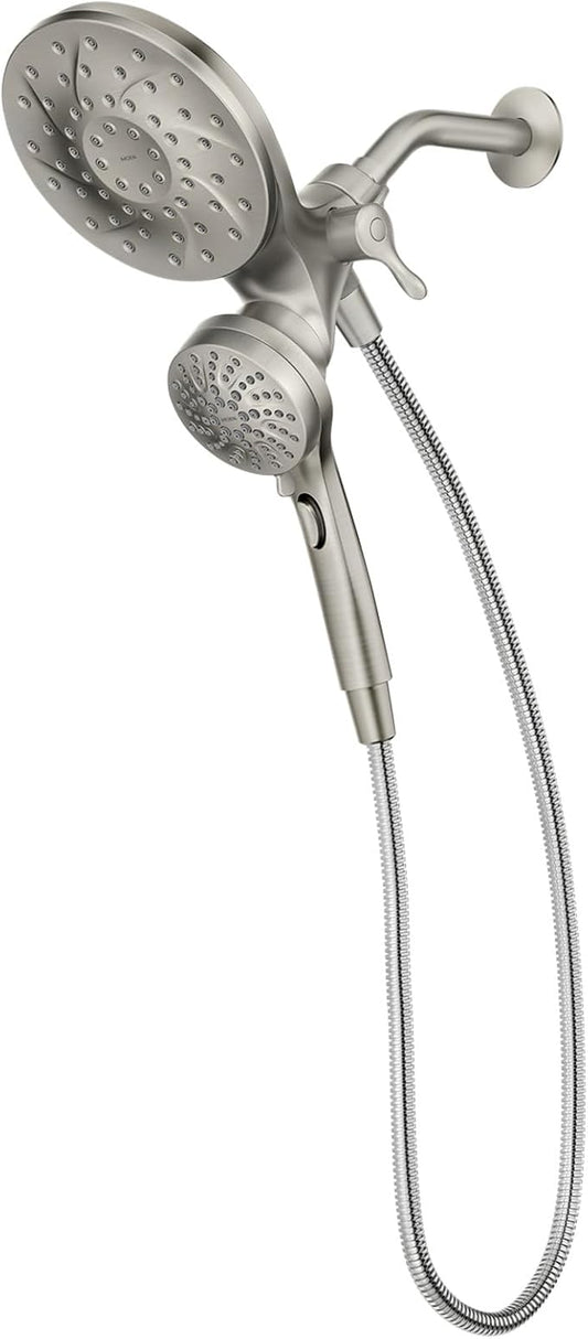 Moen Engage Magnetix 2-in-1 Combo Rain Showerhead with Detachable Handheld Shower Spray, Featuring Magnetic Docking System, Spot Resist Brushed Nickel, 26009SRN