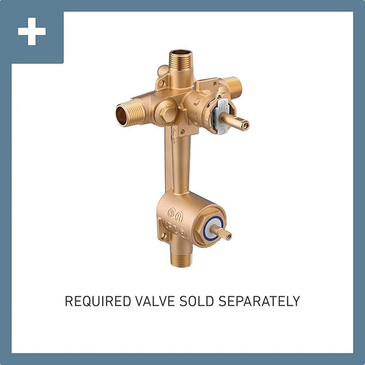 Moen T2900BN Gibson Posi-Temp with Built-in 3-Function Transfer Valve Trim Kit, Multi-Function Shower Handle, Contemporary Shower Diverter with Three Shower Settings, Valve Required, Brushed Nickel