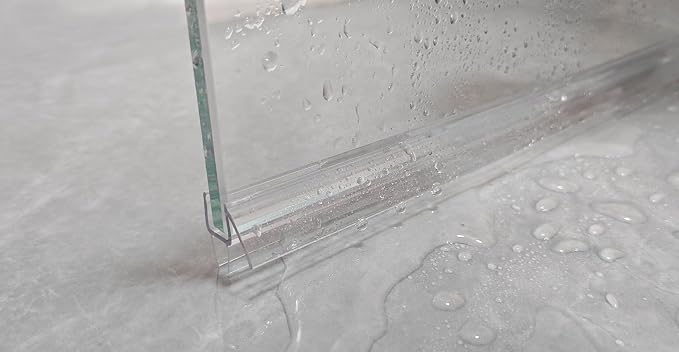Shower Door Bottom Seal Strip 36 inch Frameless Shower Sweep for 3/8" (10mm) Thick Glass Ultra Clear Polycarbonate - Single Pack