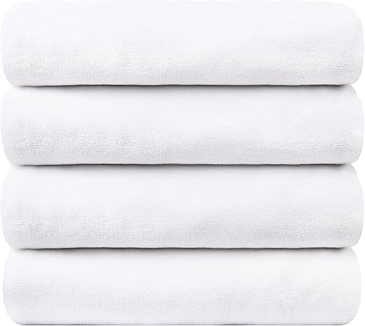 JML Bath Towel, Microfiber Bathroom Towels Set 4 Pack (30" x 60") for Adult Men Women - Large Size, Extra Absorbent, Quick Drying as Hair Wrap, Swim, Fitness, Sport, Yoga