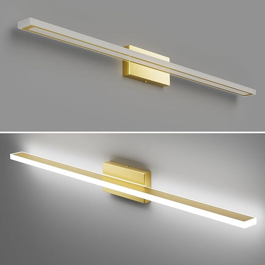 48inch Gold LED Bathroom Vanity Light Bar 40W Modern Bath Light Fixture Over Mirror Vanity Light Cool White 6000K