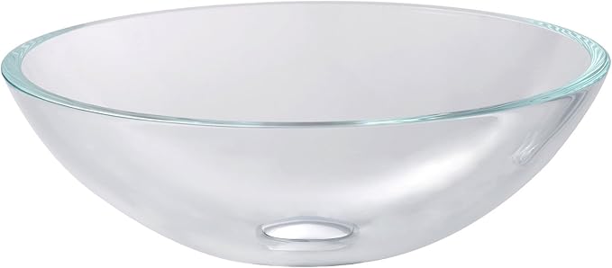 Kraus GV-100-SN Crystal Clear Glass Vessel Sink with PU-MR, Satin Nickel