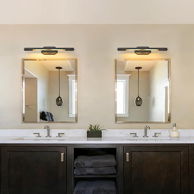 Black Vintage Picture Light Hardwired - 28 In Art Deco Lights Over Mirror Portrait Pictures Frame,Wall Sconce Lighting Fixture for Museum Bathroom Vanity Gallery Artwork Library Cuadros Painting Above