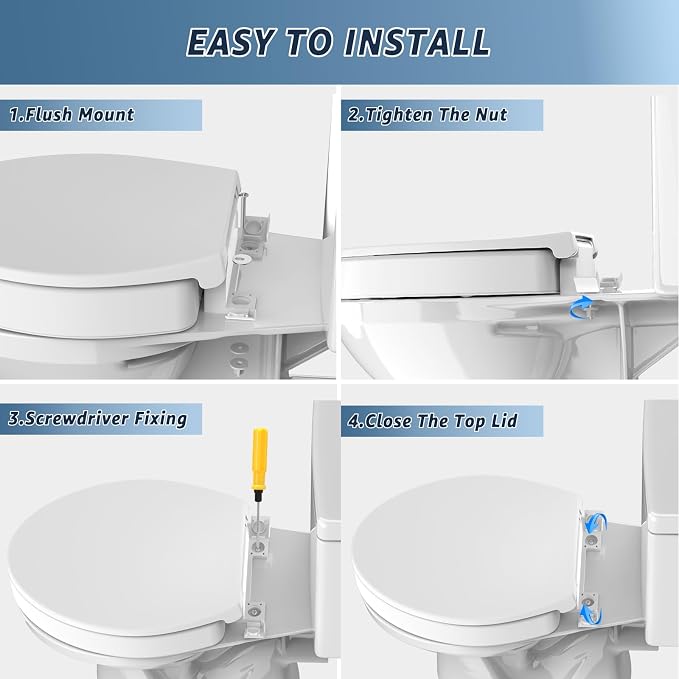 Huttdmel Raised Toilet Seat Elongated 18.5'' for Seniors – Soft Close, Quick Release & Connect, Sturdy PP Material, Won’t Loosen, Ideal for Elderly & Limited Mobility, White
