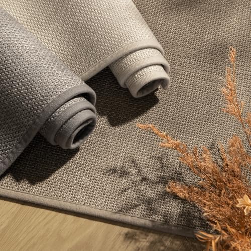 chakme Bathroom Rugs Mat 36x25, Ultra Thin Non Slip Bath Mat Large Quick Dry Absorbent Bath Mat for Bathroom Floor, (Light Beige, 36"x25")