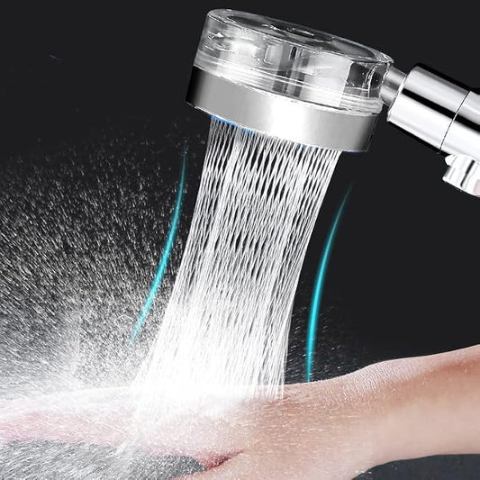 Upgrade High Pressure Vortex Propeller Handheld Filtered Shower Head Kit with Replacement Accessories & 3 Interchangeable Spray Panels-Gray