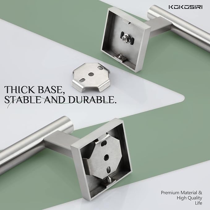 KOKOSIRI Towel Holder Brushed Nickel Bathroom Accessory Hand Towel Bars Wall Mounted Kitchen Cabinet Paper Holder Stainless Steel 2 Pack, B3008BR-P2