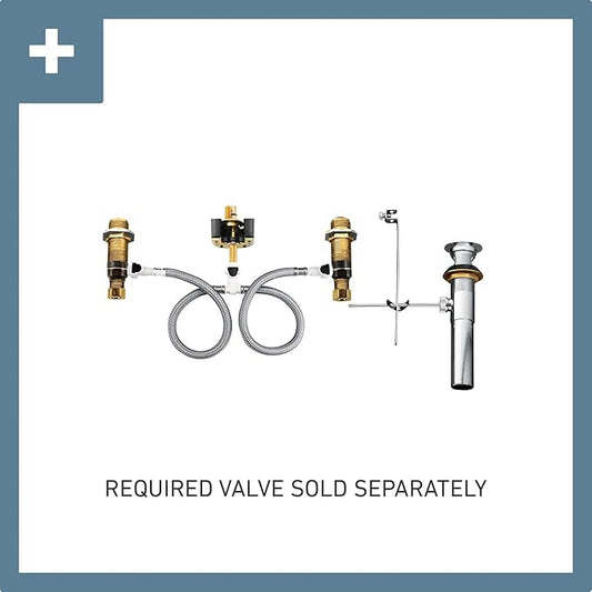 Moen Doux Matte Black Two-Handle 8-Inch Widespread Lever Handle Bathroom Faucet Trim Kit, Valve Required, TS6925BL