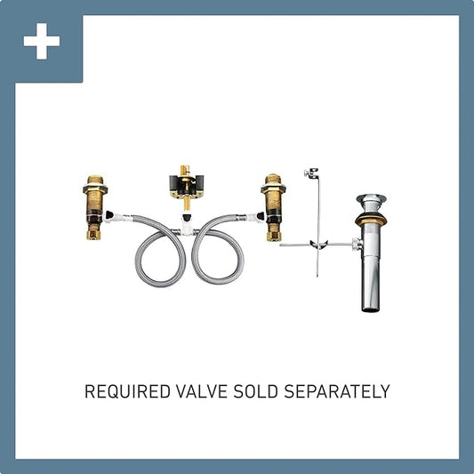 Moen Doux Chrome Two-Handle 8-Inch Widespread Lever Handle Bathroom Faucet Trim Kit, Valve Required, TS6925