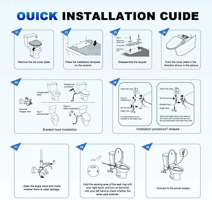 Bidet Toilet Seat,Heated Bidet Seat with Adjustable Warm Water & Pressure,Feminine & Front Rear Wash,Self-Clean Nozzle,Night Light,Slow Close Lid,Display Screen,Wireless Remote,Elongated