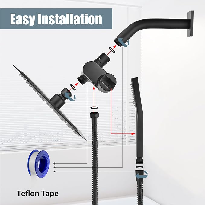 Aolemi Shower Faucet Set System with Handheld 6 Inch Head Oil Rubbed Bronze | Shower Valve and Trim Kit,6 Inch Head and Handle Set,Handheld Spray,Bathroom Renovation or Remodeling