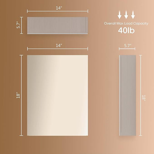 18x14 inch Bathroom Wall Cabinet, Saver Storage Cabinet, Medicine Cabinet with 1 Door and Adjustable Shelves, Grey(Assembly Required)
