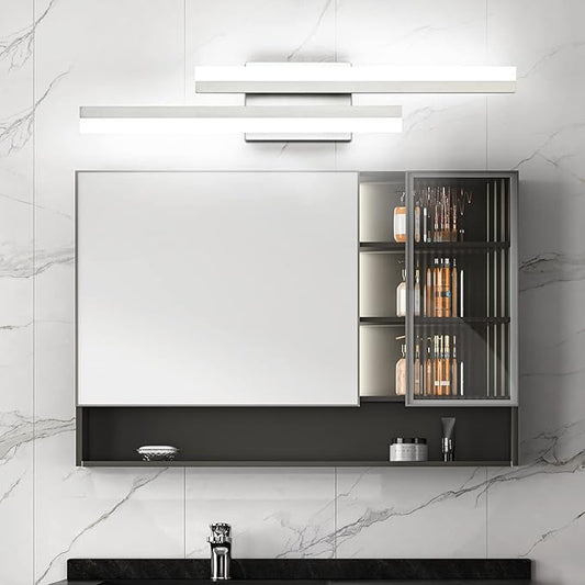 PRESDE 24 Inch LED Vanity Light Brushed Nickel Bathroom Light Fixtures Over Mirror Modern Bath Wall Lighting Bar 3CCT