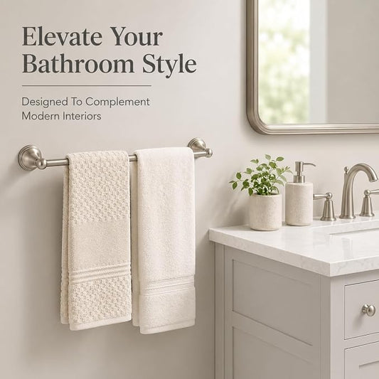 4-Piece Towel Bar Set, 24 Inch Towel Racks for Bathroom Wall Mounted in Brushed Nickel, SUS304 Stainless Steel Complete Bathroom Hardware
