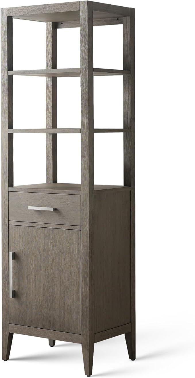 HomeBeyond 21 Inch Bathroom Vanity Cabinet with Shelves, Soft-Closing Doors, Driftwood Gray