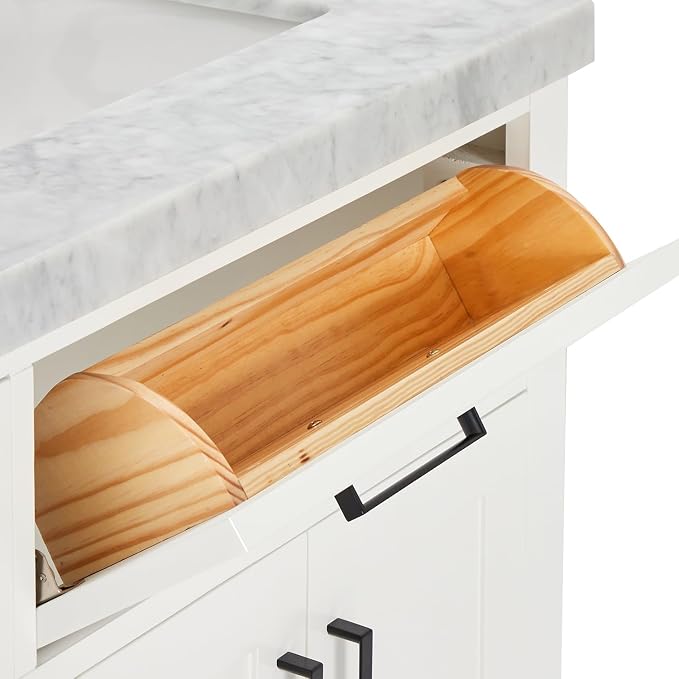 Isabella 66" White Double Bathroom Vanity, 1.5" Edge Italian Carrara Marble Countertop, Rectangular Undermount Sinks, 4 Soft Closing Doors, 6 Full Extension Dovetail Drawers